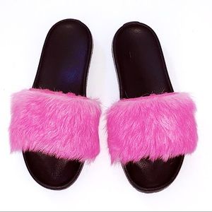 UGG Royale pink sheepskin pool slides slip…